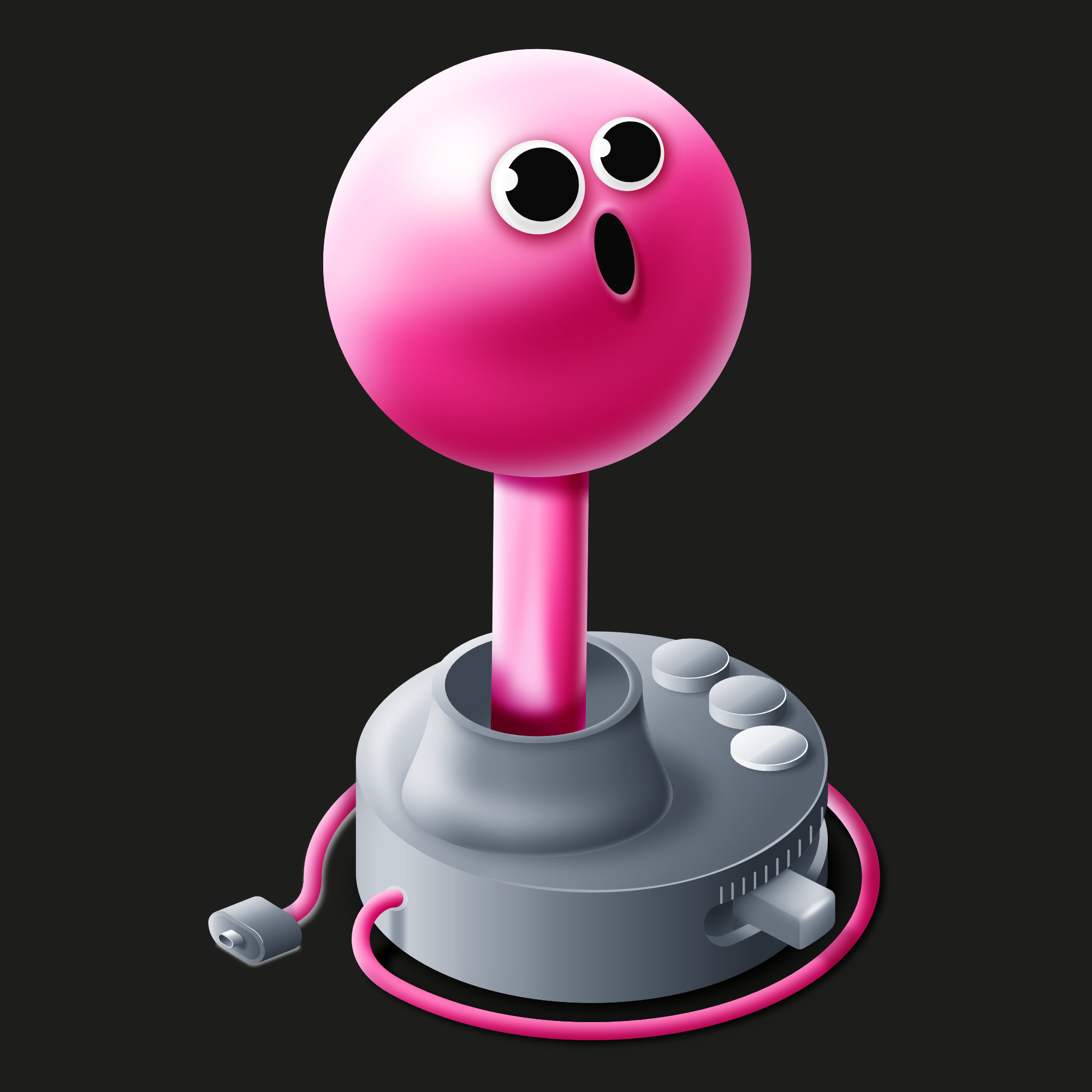 Illustration of a advanced joystick with plain colors