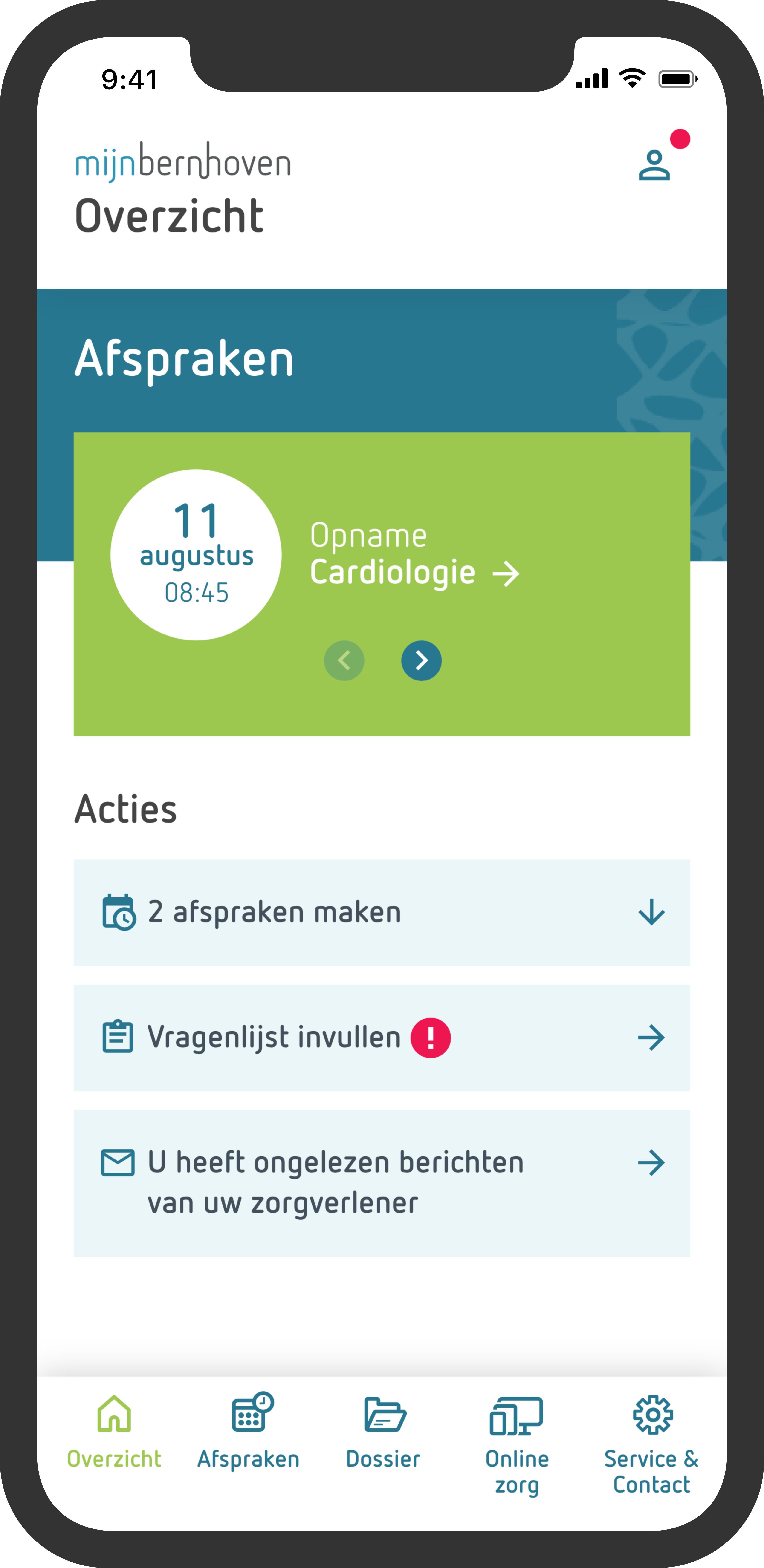 Bernhoven dashboard example