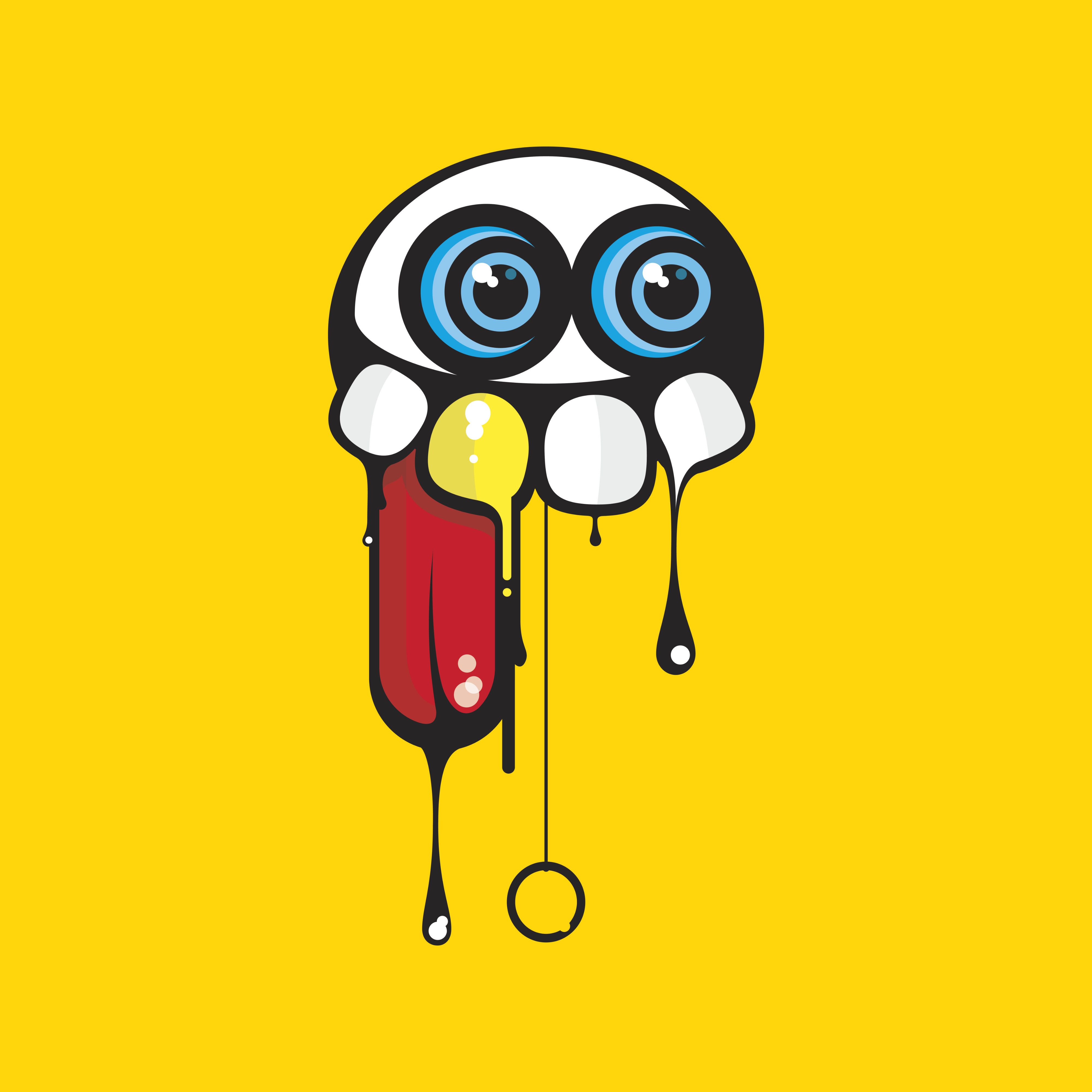 A drip face illustration