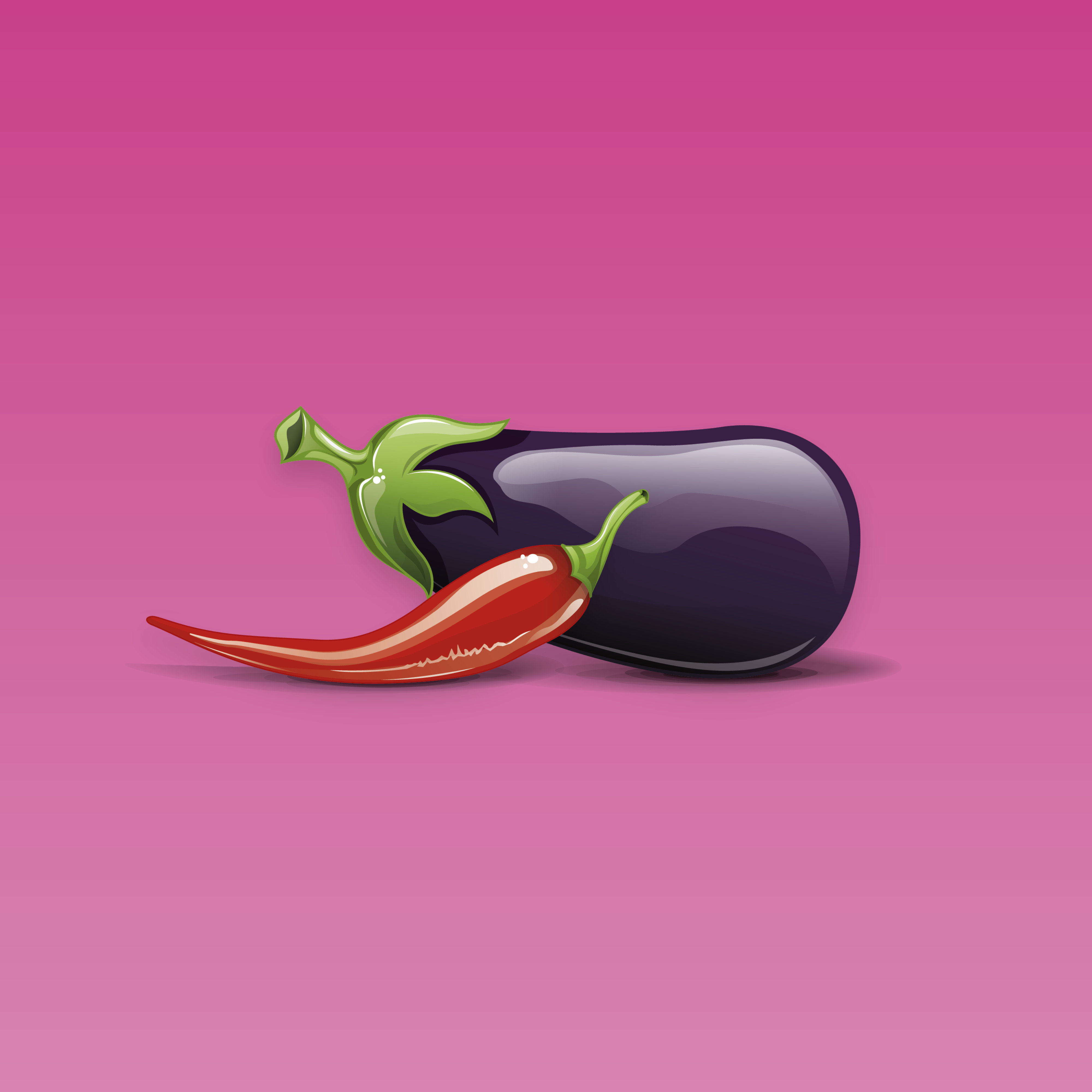 Eggplant and a pepper