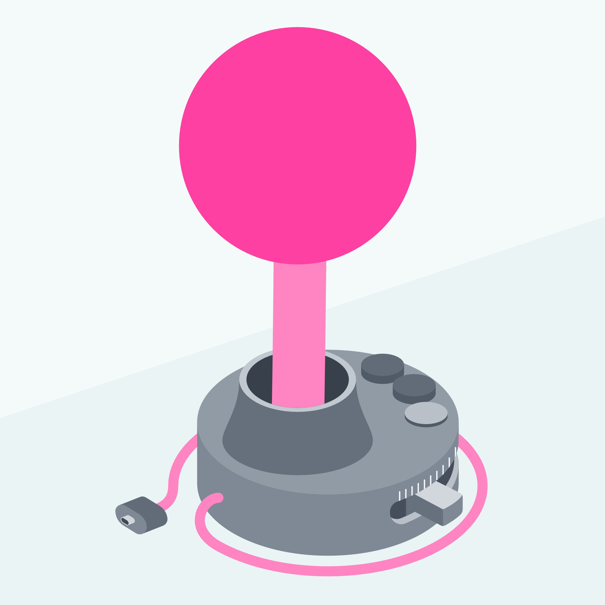 Illustration of a advanced joystick with plain colors